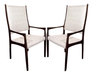 Set of Six Mid-Century Modern High Back Dining Chairs in the Style of Gio Ponti