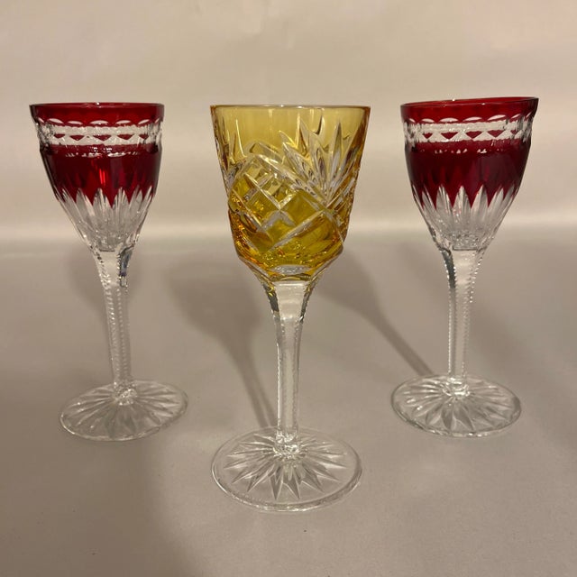 Mid 20th Century Vintage Faberge Ruby Stemmed Cordial Glass For Sale - Image 5 of 7
