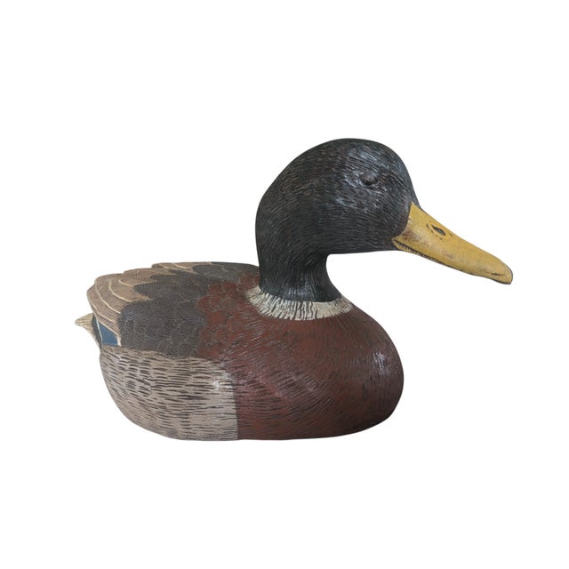 Decorative Mallard Duck Decoy Figurine Signed For Sale - Image 4 of 17