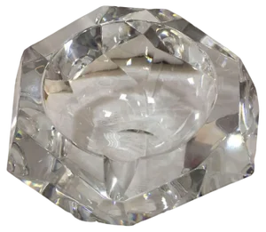French Modern Faceted Ashtray in Baccarat Crystal, 20th Century