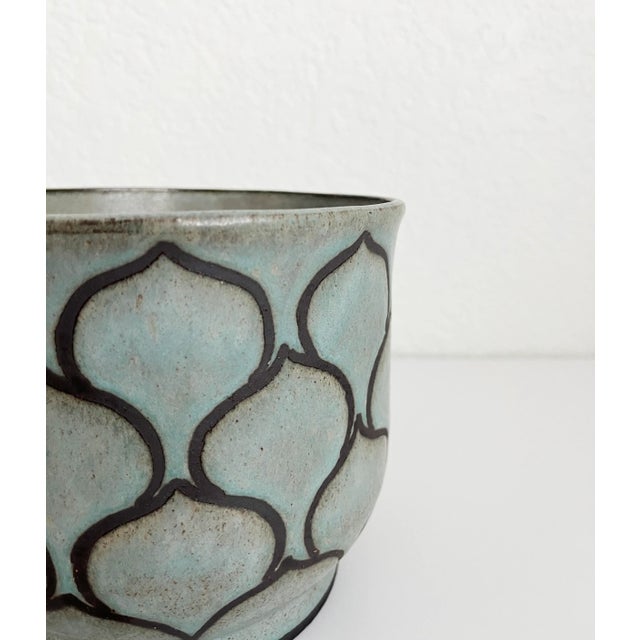 Mid-Century Celadon Lotus Flower Planter Pot For Sale - Image 4 of 7