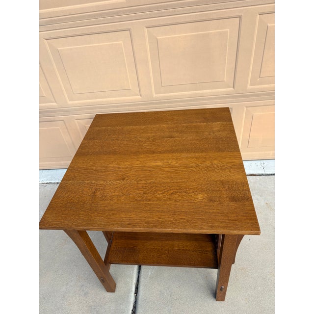 Stickley Lamp Table - Mission Spindle End Table For Sale - Image 11 of 12