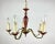 Metal Gilded Brass and Burgundy Ceramics Chandelier For Sale - Image 7 of 7
