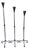 Hand Forged Iron Candelabra Set of 3 (100-120cm) Antique Copper Finish Hammered Stem with Calla Lily Cups For Sale