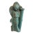 Vintage Terracotta Angel Candle Holder Sculpture With Verdigris Patina For Sale