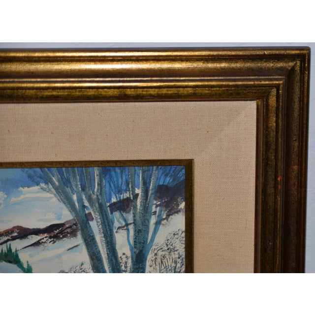 Impressionist Lucille Hobbie (1915-2008) Winter Landscape C.1952 For Sale - Image 3 of 7