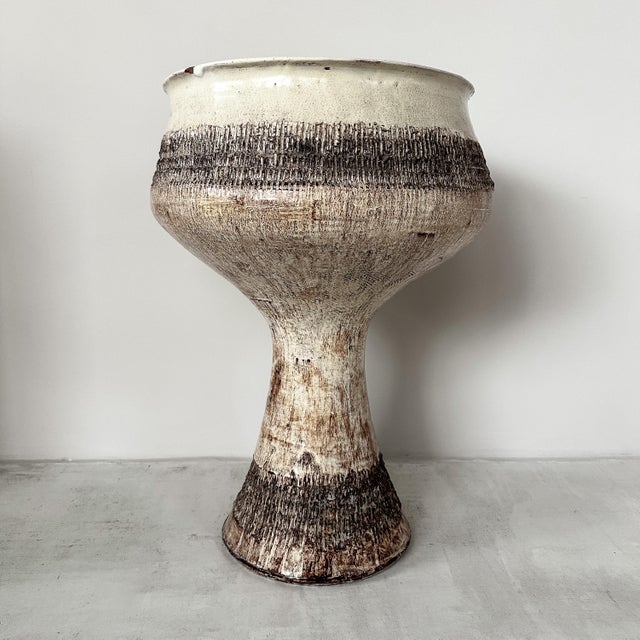 Vintage, oversized, ceramic flowerpot, the creation of ceramic artist Magda Szemlér, Hungarian ceramic artist, from the...