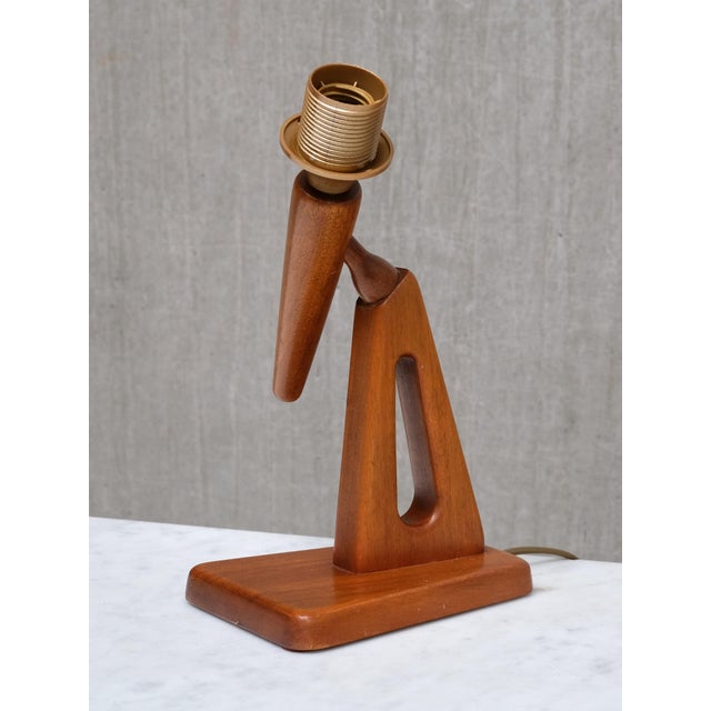 Swedish Modern Sculptural Table Lamp in Teak from Steneby Hemslöjdsförening, 1950s For Sale - Image 10 of 13