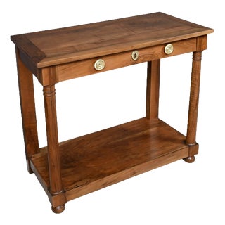 Empire Walnut Console Table, Early 19th Century For Sale