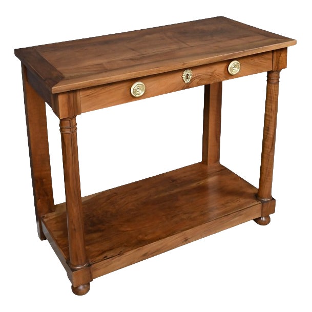 Empire Walnut Console Table, Early 19th Century For Sale