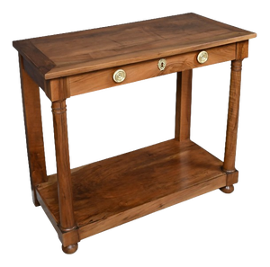 Empire Walnut Console Table, Early 19th Century