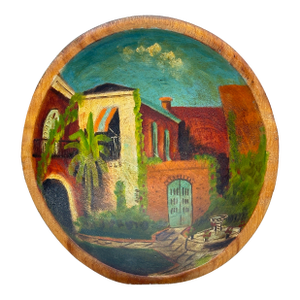 Vintage Hand Painted Wood Bowl