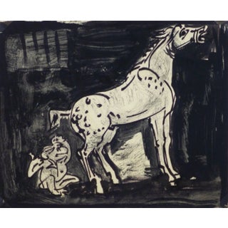 Kaupisch Von Reppert Irmgard, Ink Drawing - Startled in the Stall For Sale