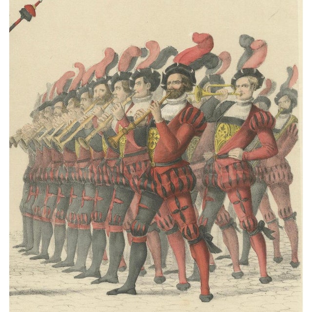 The Armored Leader and the Bear A Bernese Procession, 1855, Paper For Sale - Image 3 of 10
