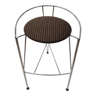 1980s Rare Authentic Pascal Morgue Silver Moon Bar Stools For Sale