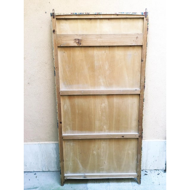 Mid-Century Floral Vinyl Coat Panel with 4 Brass Hooks, 1950s For Sale - Image 14 of 15