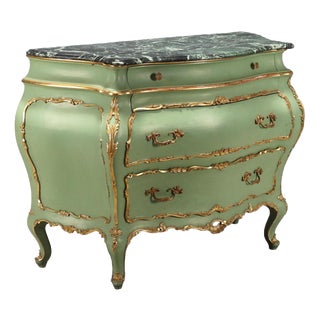 Baroque Style Lacquered and Gilded Chest of Drawers For Sale