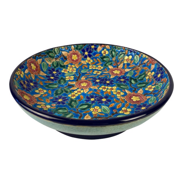 Longwy French Art Deco Ceramic Bowl For Sale
