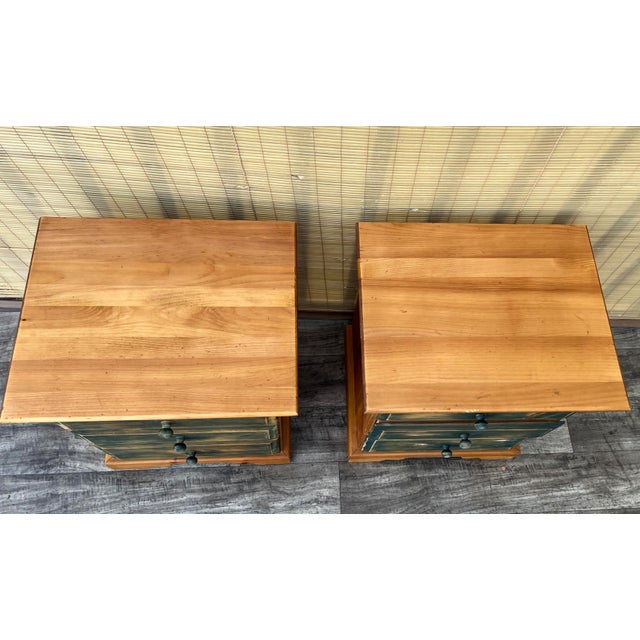 A Pair of Rustic Style Nightstands by Mastercraft Furniture. Circa 1970s For Sale - Image 12 of 18