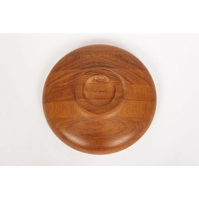 1960s Danish Modern Large Teak Wood Bowl by Henning Koppel for Georg Jensen For Sale - Image 9 of 11
