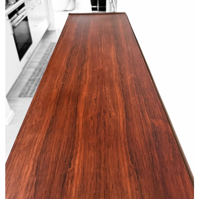 Brown Danish Rosewood Display Cabinet with Sliding Doors, 1960s For Sale - Image 8 of 14