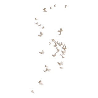 Aged Silver Butterfly Wall Sculpture Vertical Flight Right For Sale