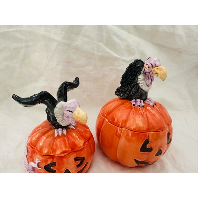 Farmhouse Fitz & Floyd Buzzard/Pumpkin Candy Dish/Box For Sale - Image 3 of 7
