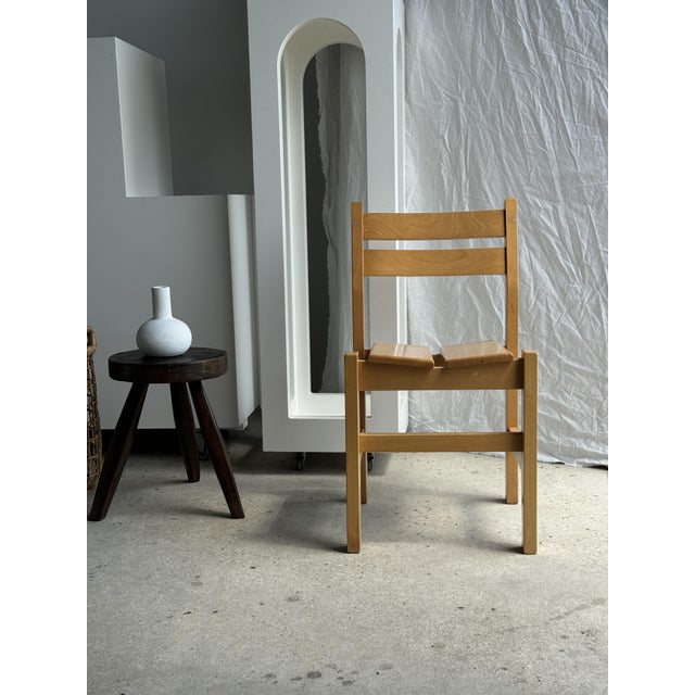 Vintage Brown Pine Chair For Sale - Image 9 of 18