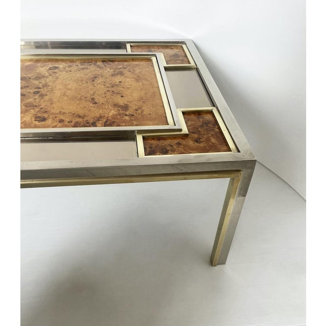 Gold Vintage Mirrored Glass Coffee Table, 1970 For Sale - Image 8 of 12