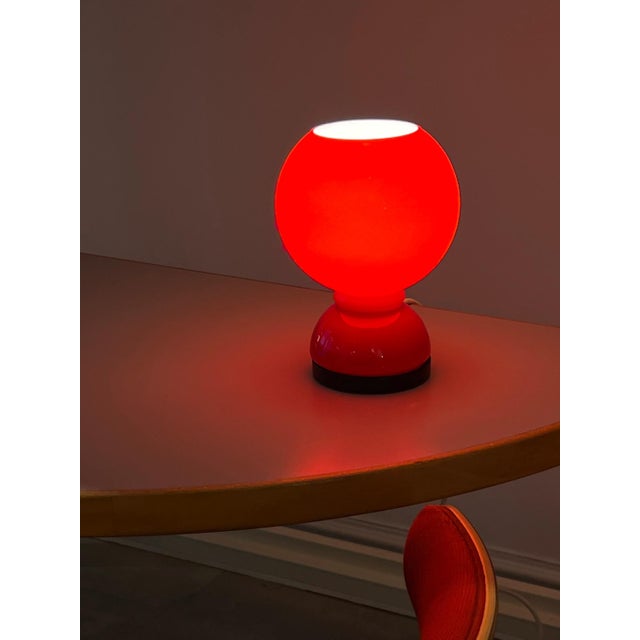 Vintage Red Table Light, 1980s For Sale - Image 3 of 3