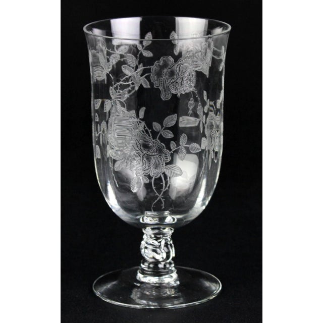 Set of 5 Fostoria Willowmere Etched Low Goblets - Footed Tumblers For Sale - Image 9 of 12