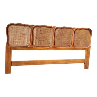 1970s Davis Cabinet Company King Size Cane Headboard For Sale