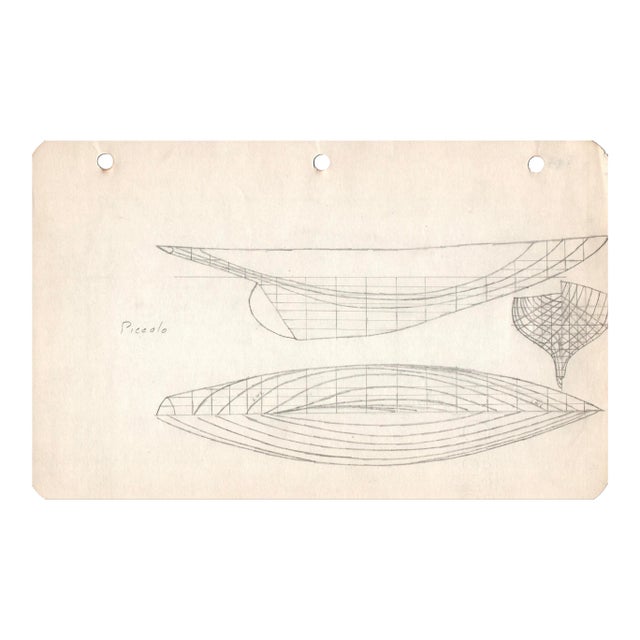 1940s Maine Marine Architectural Drawing on Paper For Sale