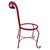 1950s 50s Mathieu Matégot Style Red Scroll Back Wrought Iron French Outdoor Patio Chair For Sale - Image 5 of 7