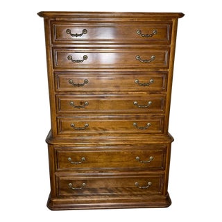 1980s Ethan Allen Classic Manor Chest on Chest For Sale