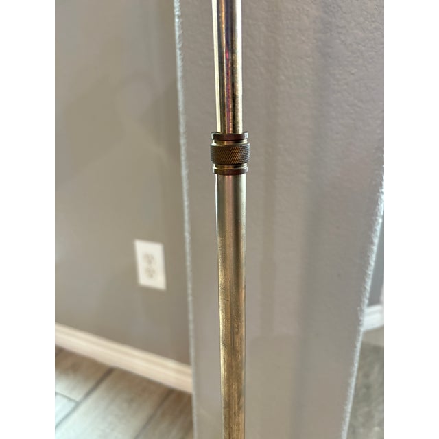 1970s Heavy Brass Adjustable Height Floor Lamp MCM “Pharmacy Lamp” For Sale - Image 11 of 12