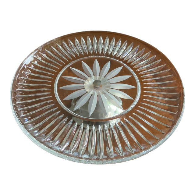 Vintage Silver Plated & Crystal Cake Stand For Sale