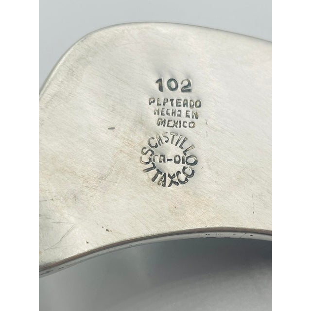 1960s Hammered Silver Tray With Malachite Handle by Los Castillo, Mexican Modernism For Sale - Image 10 of 18