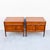 A newly refinished pair of mid century modern walnut nightstands or bedside tables by Barney Flagg for Drexel's Parallel...