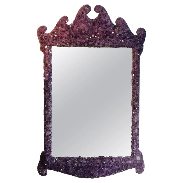 Amethyst Crystal Quartz Wall Mirror For Sale