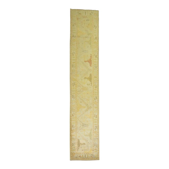 Gold Brown Vintage Inspired Turkish Runner - 3' x 14'7" For Sale