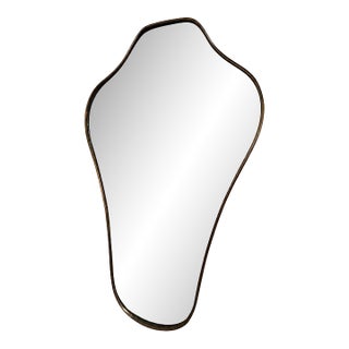 Italian Freeform Brass Wall Mirror For Sale