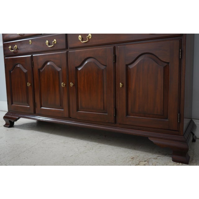 Brown Henkel Harris 4 Door Mahogany China Cabinet For Sale - Image 8 of 18