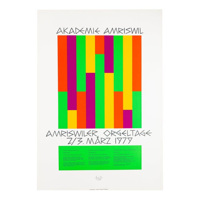 Max Bill, Amriswiler Organ Days, 1979, Lithograph For Sale