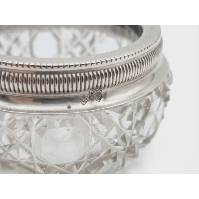 Sterling Silver and Cut Crystal Salt Cellars, 1890s, Set of 2 For Sale - Image 3 of 5