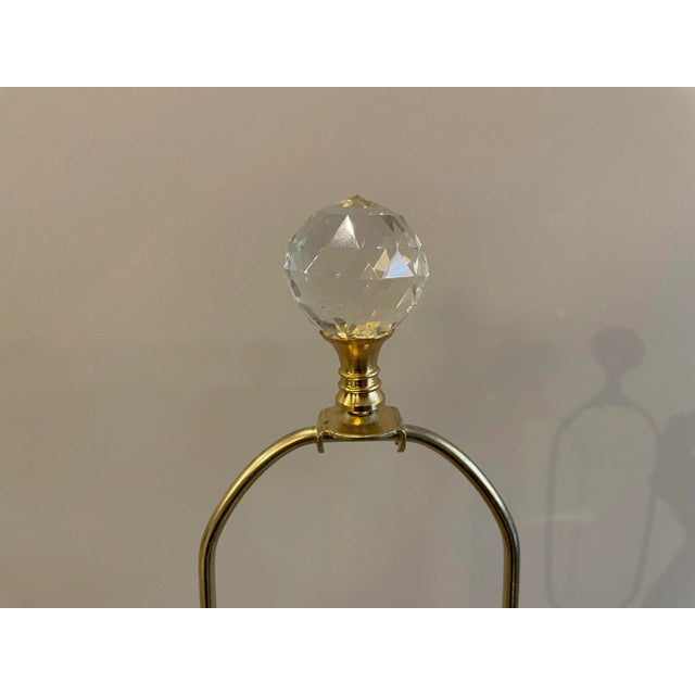 Vintage Oversized Brass and Crystal Lamps- a Pair For Sale - Image 10 of 11