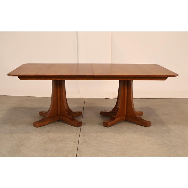 Stickley Mission Collection Oak Double Pedestal Dining Table For Sale - Image 14 of 18