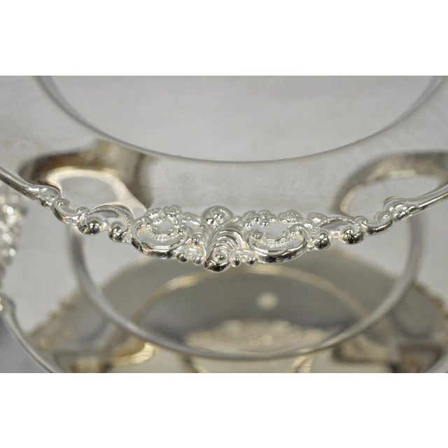 Vintage Godinger Silver Plated 2 Tier Buffet Server High Tea Pastry Plate Stand For Sale - Image 10 of 18