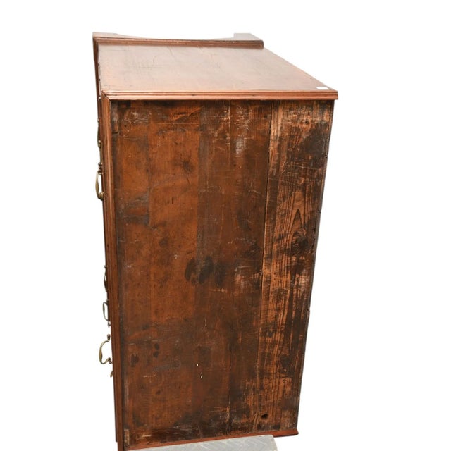 Wood Antique Georgian English Mahogany Chest on Chest, Bracket Feet Pull Out Slide For Sale - Image 7 of 10
