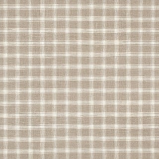 Sample - Schumacher Crawford Linen Check Fabric in Flax For Sale